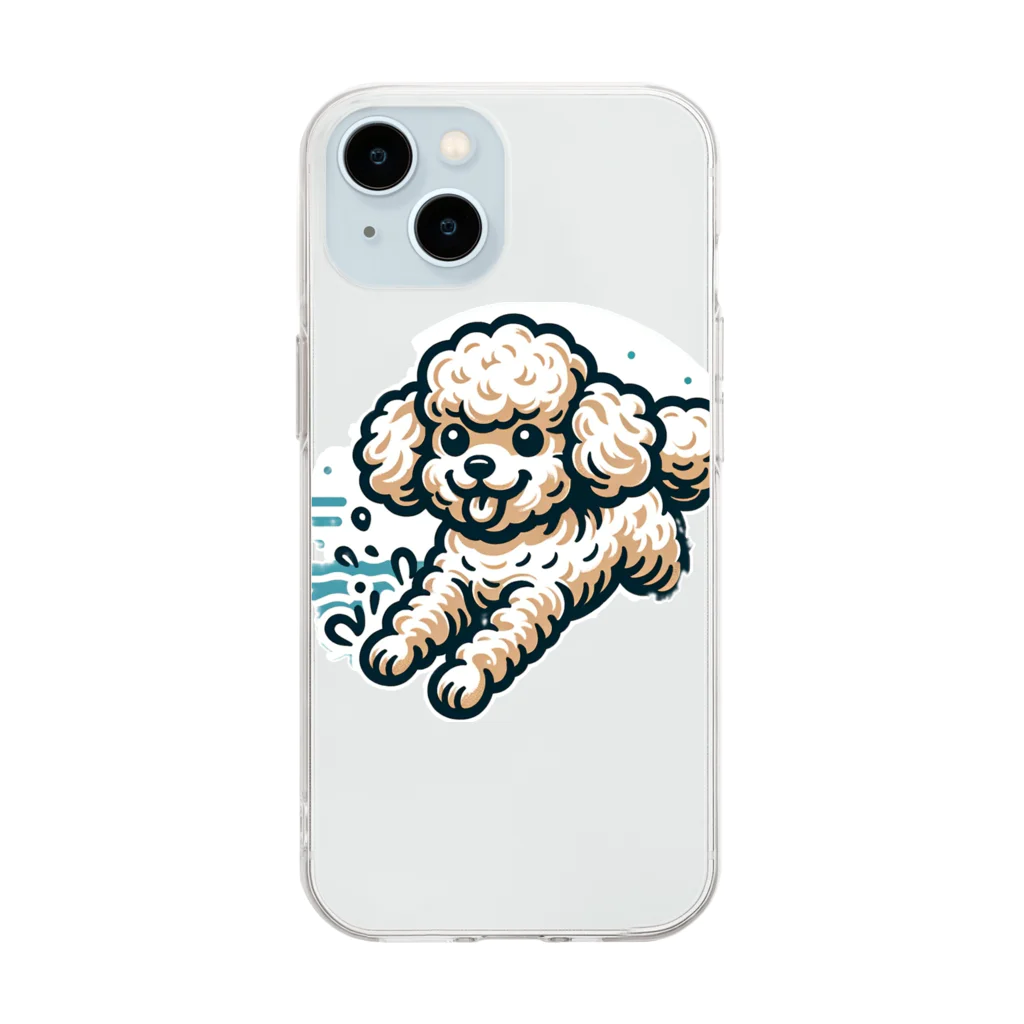 Tokyo_Doodleのもふもふアプリコット　トイプードル　みずあそび Soft Clear Smartphone Case