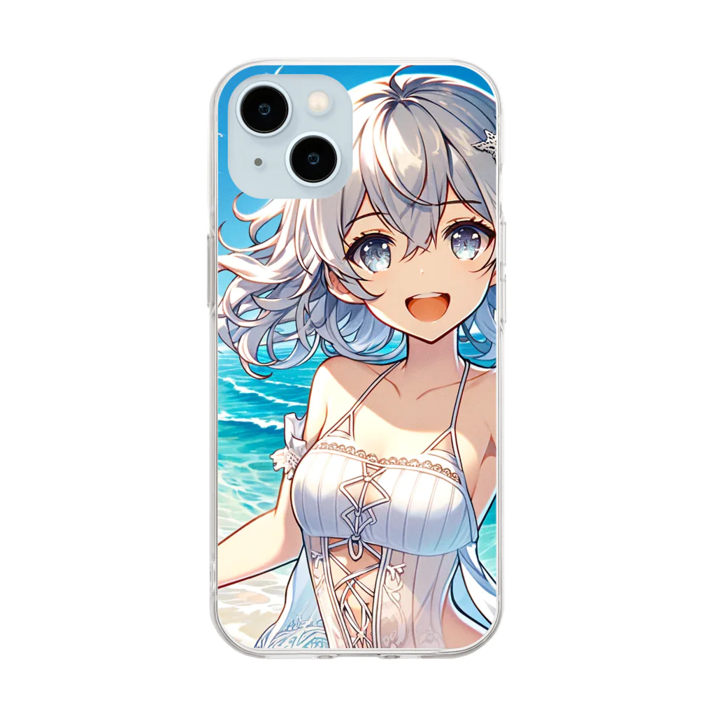 KULULU Canvasの夏の日差し Soft Clear Smartphone Case