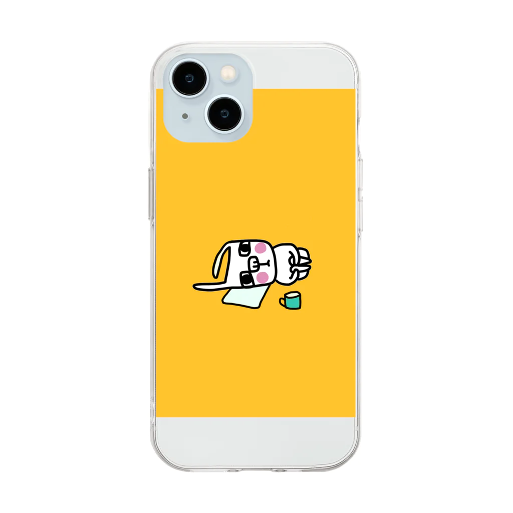 anco91　フレンチブルドックのぽつん Soft Clear Smartphone Case