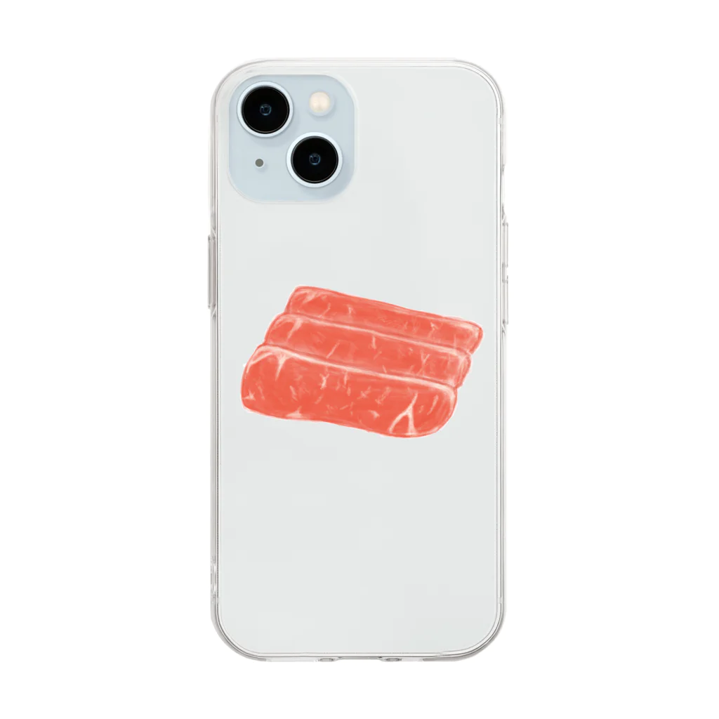 scbのすき焼肉すきすき Soft Clear Smartphone Case