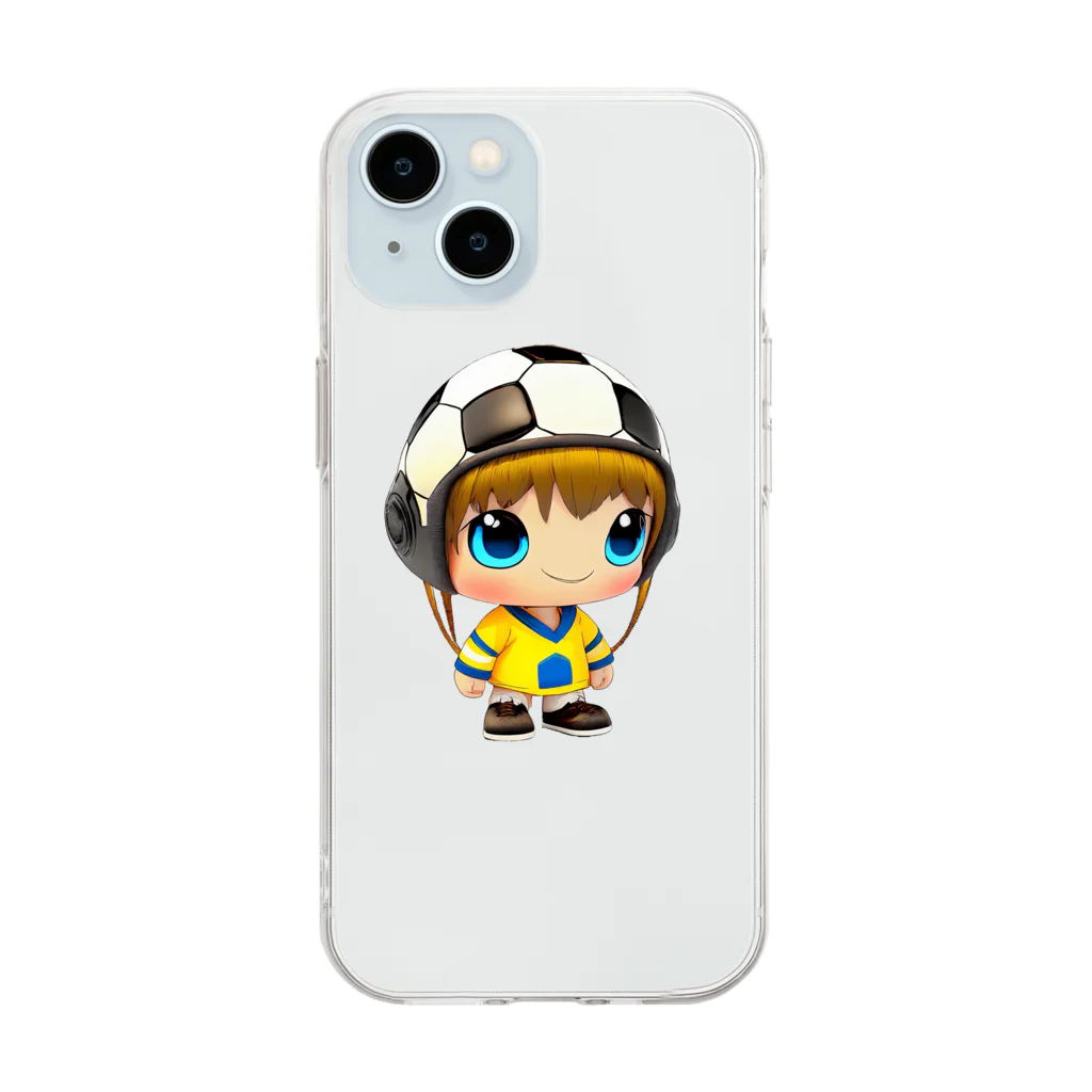 ぱんだまんのサッカー大好き！ Soft Clear Smartphone Case