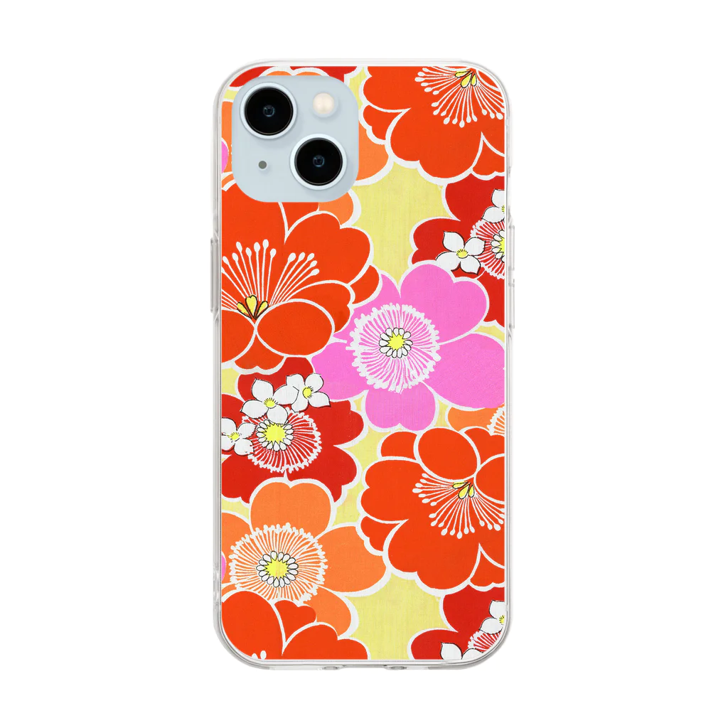 Love taiwanの台湾の伝統的な花柄 (ピンク・オレンジ) / ソフトクリアスマホケース Soft Clear Smartphone Case