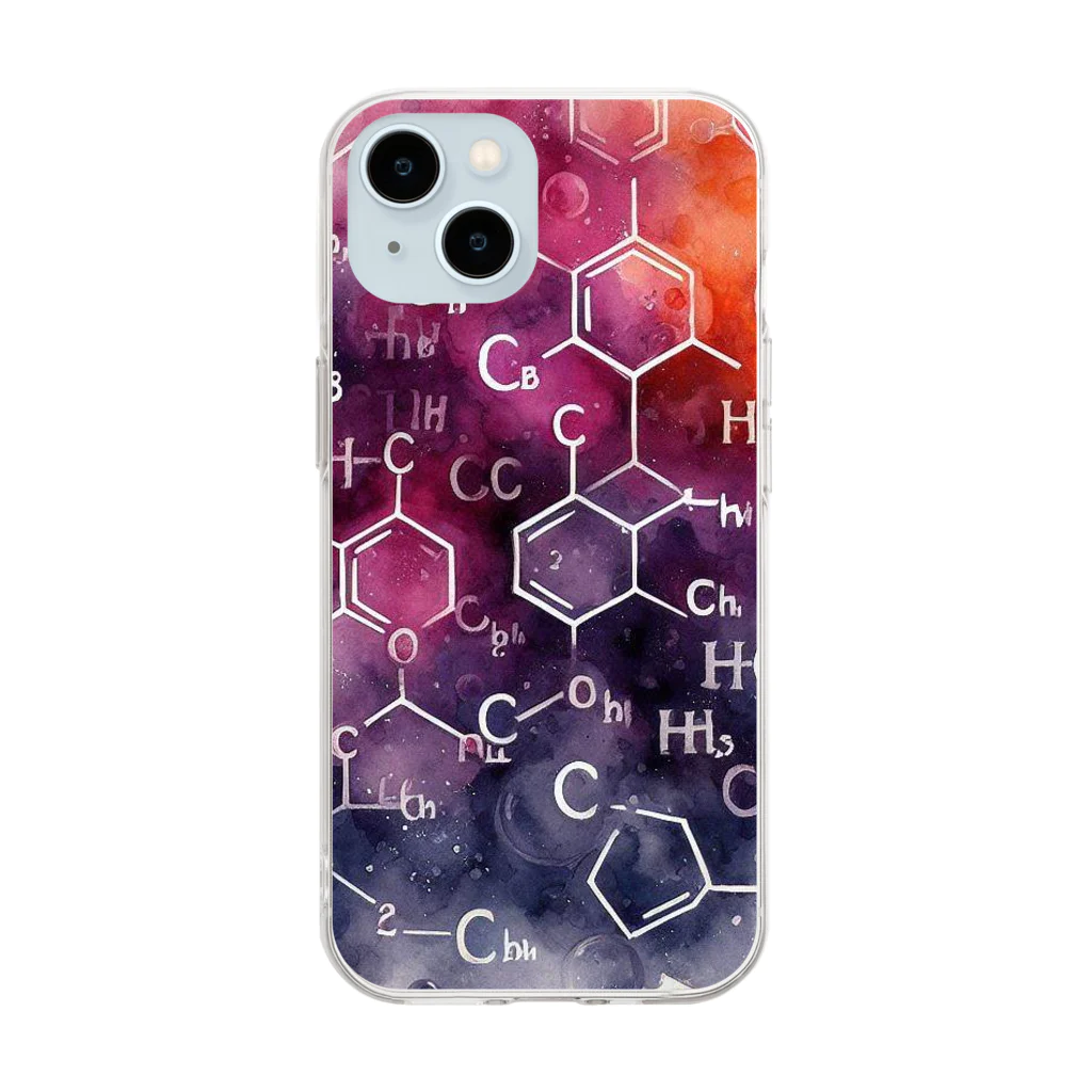 science closet（科学×ファッション）の惑星の化学反応式 Soft Clear Smartphone Case