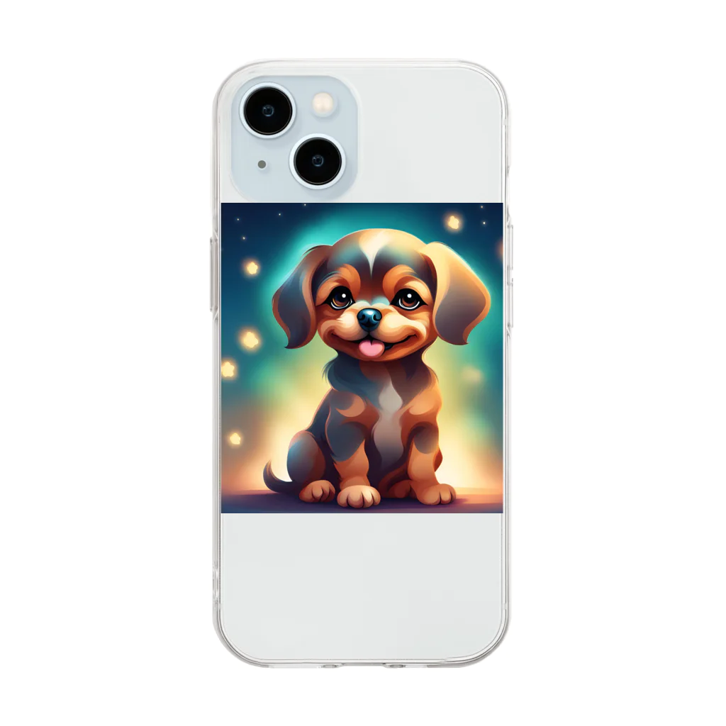 ai美女ショップのかわいい犬　 Soft Clear Smartphone Case