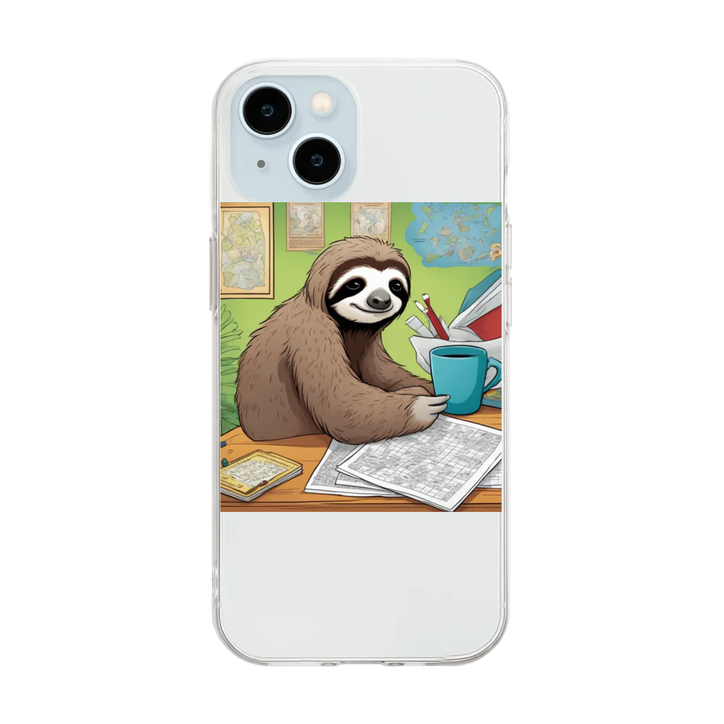 hobopoの"A Sloth Trying Various Things"  Soft Clear Smartphone Case