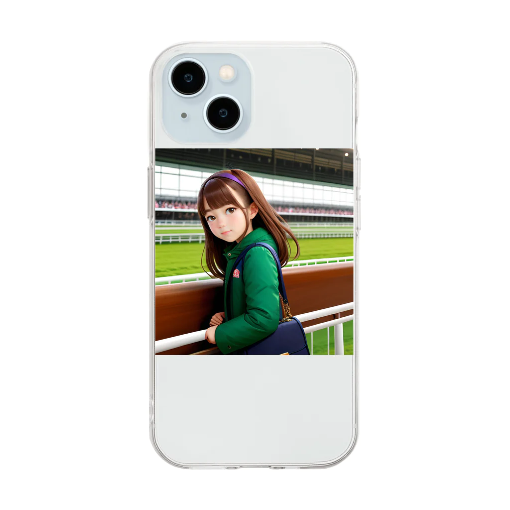 競馬大好きTBTショップ！の「競馬大好き！可愛い女の子が熱狂中！」 Soft Clear Smartphone Case