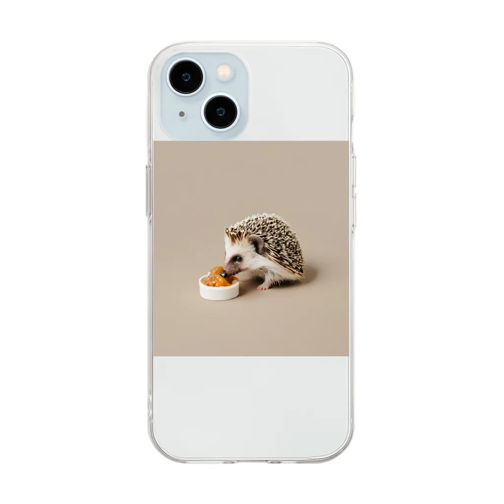 ai美女ショップのちっちゃいﾊﾘﾈｽﾞﾐ🦔 Soft Clear Smartphone Case