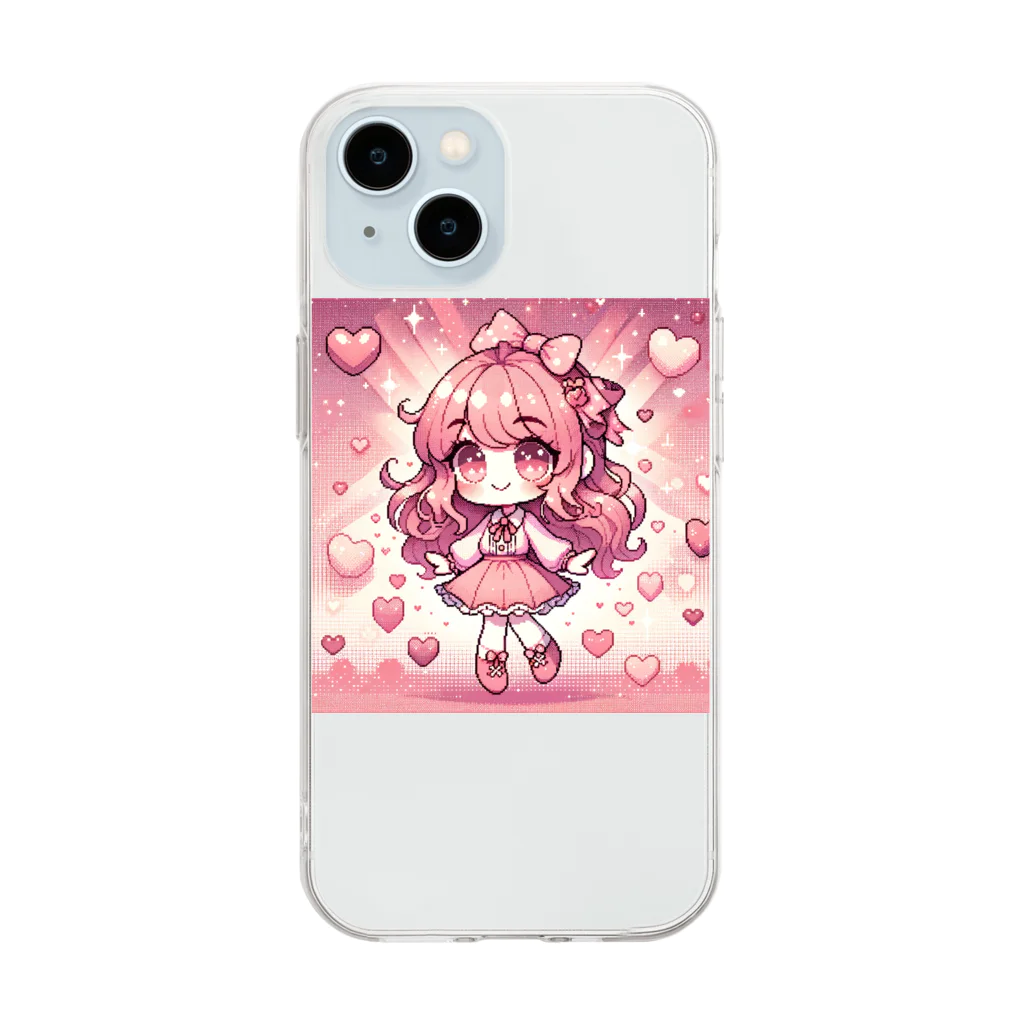 diet___llcのゆめかわドットちゃん Soft Clear Smartphone Case