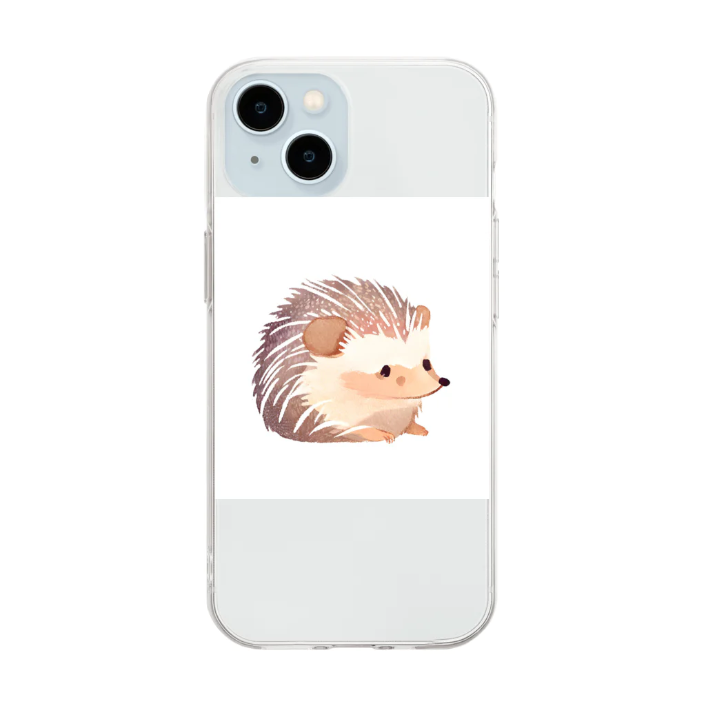 ai美女ショップのちっちゃなﾊﾘﾈｽﾞﾐ🦔ホグオ Soft Clear Smartphone Case