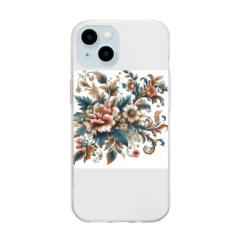 shopの花柄 Soft Clear Smartphone Case