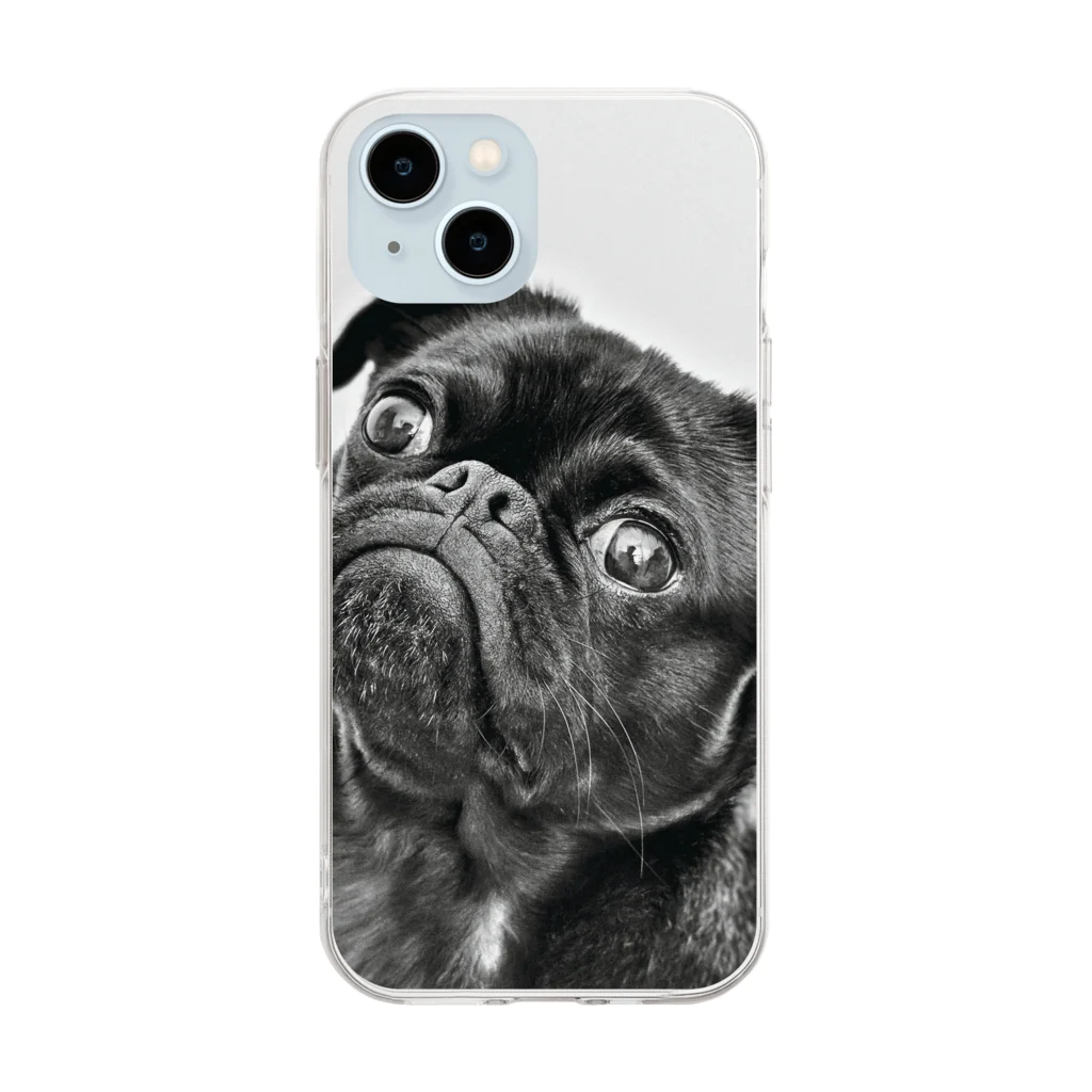 可愛い動物の犬 Soft Clear Smartphone Case