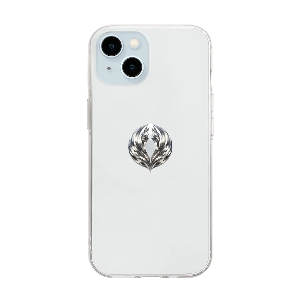 シルバーデザイン-幻影のオーロラブレード Soft Clear Smartphone Case