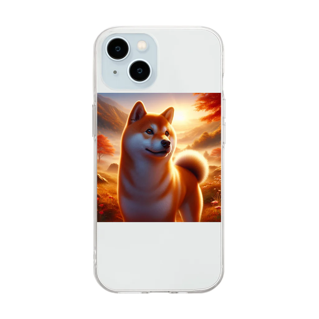 ANTARESの夕方の黄昏　柴犬 Soft Clear Smartphone Case