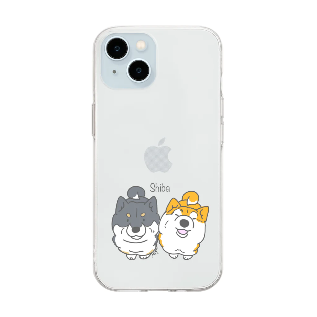 しぇるーののむっちり柴犬くん Soft Clear Smartphone Case