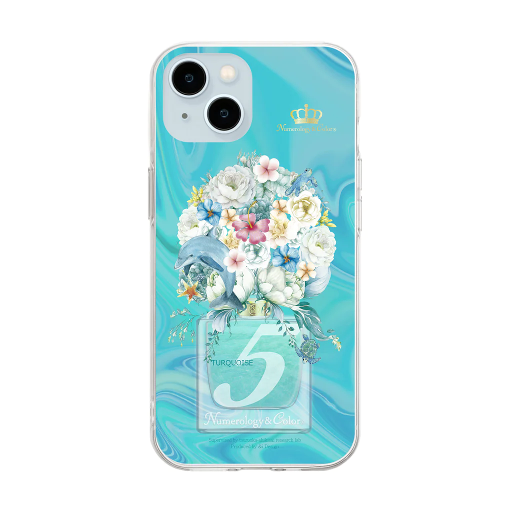 &i Designのアンドアイデザイン 数秘＆カラー🄬オマージュボトル　スマホケース Soft Clear Smartphone Case