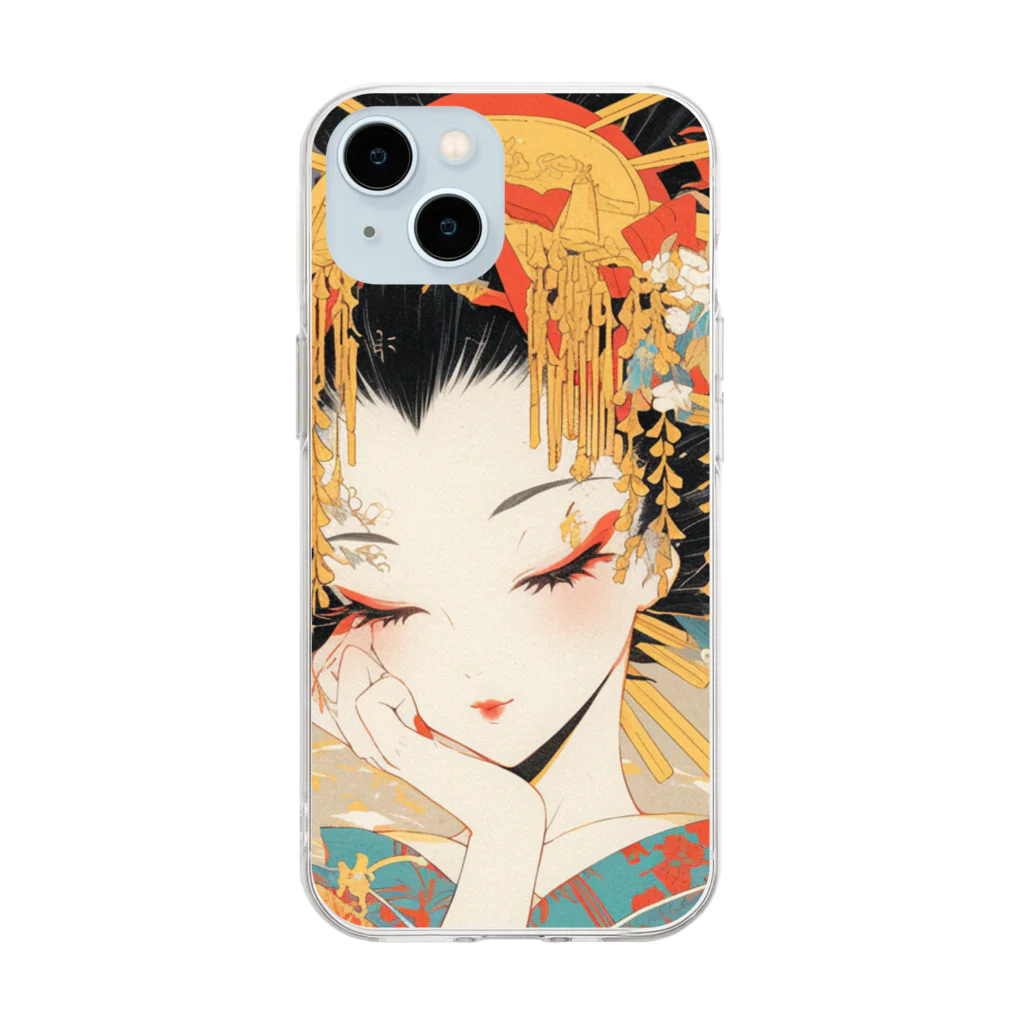 manyou-lab_Ukiyo-eの浮世絵 美人画 Ukiyoe beauty painting [UB-NIJI06-SR002-0010] ソフトクリアスマホケース