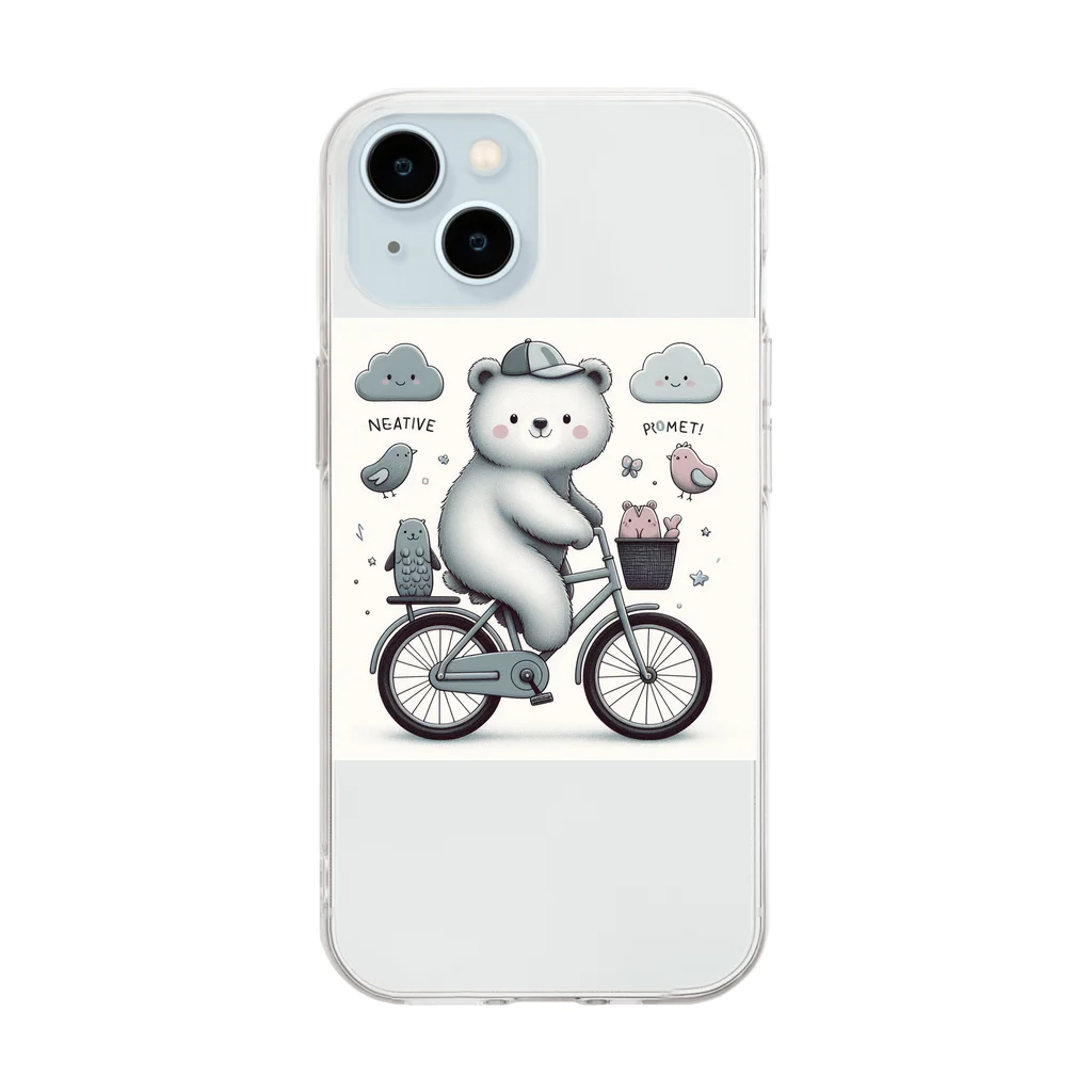 33----33のくまさん初めてのおつかい Soft Clear Smartphone Case