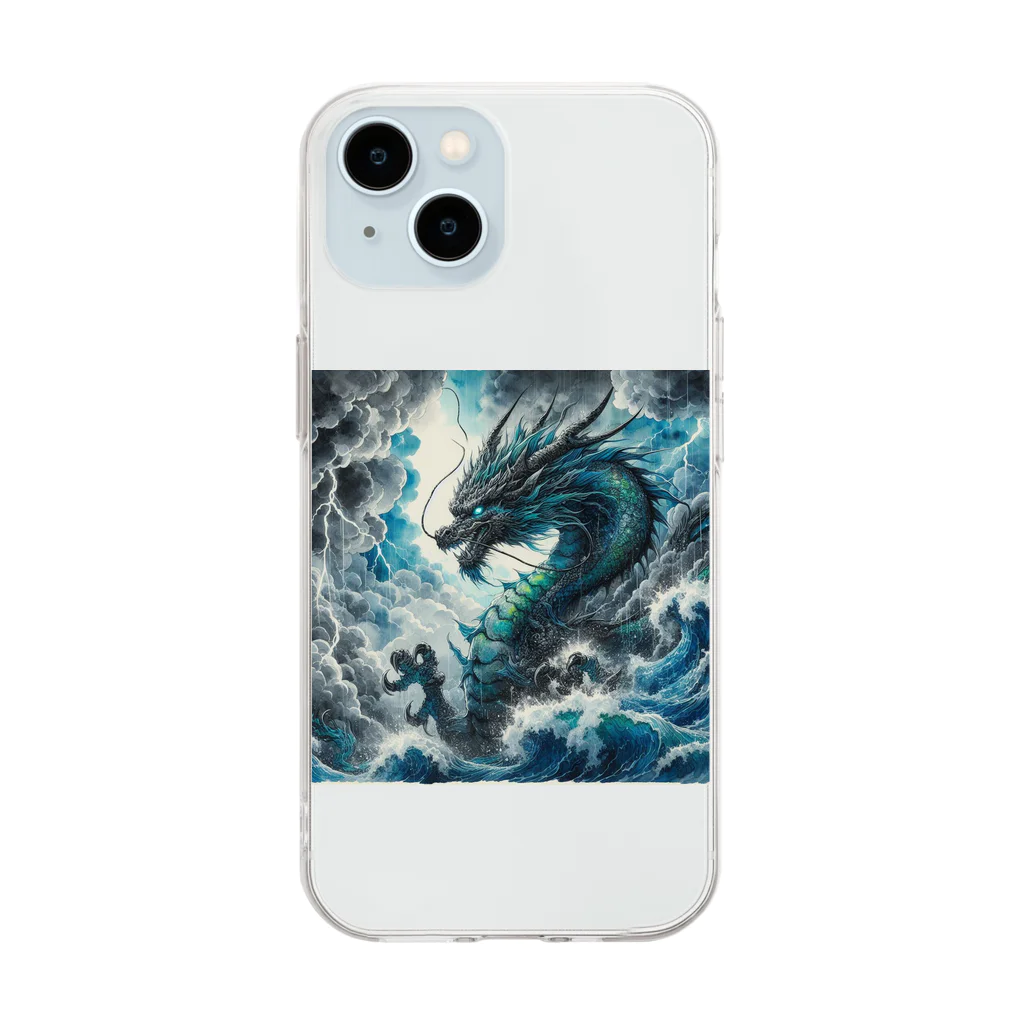 gariz0のCool dragon Soft Clear Smartphone Case