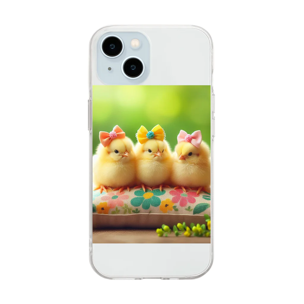 Animal Canvas Collectionのひよこ3兄弟 Soft Clear Smartphone Case