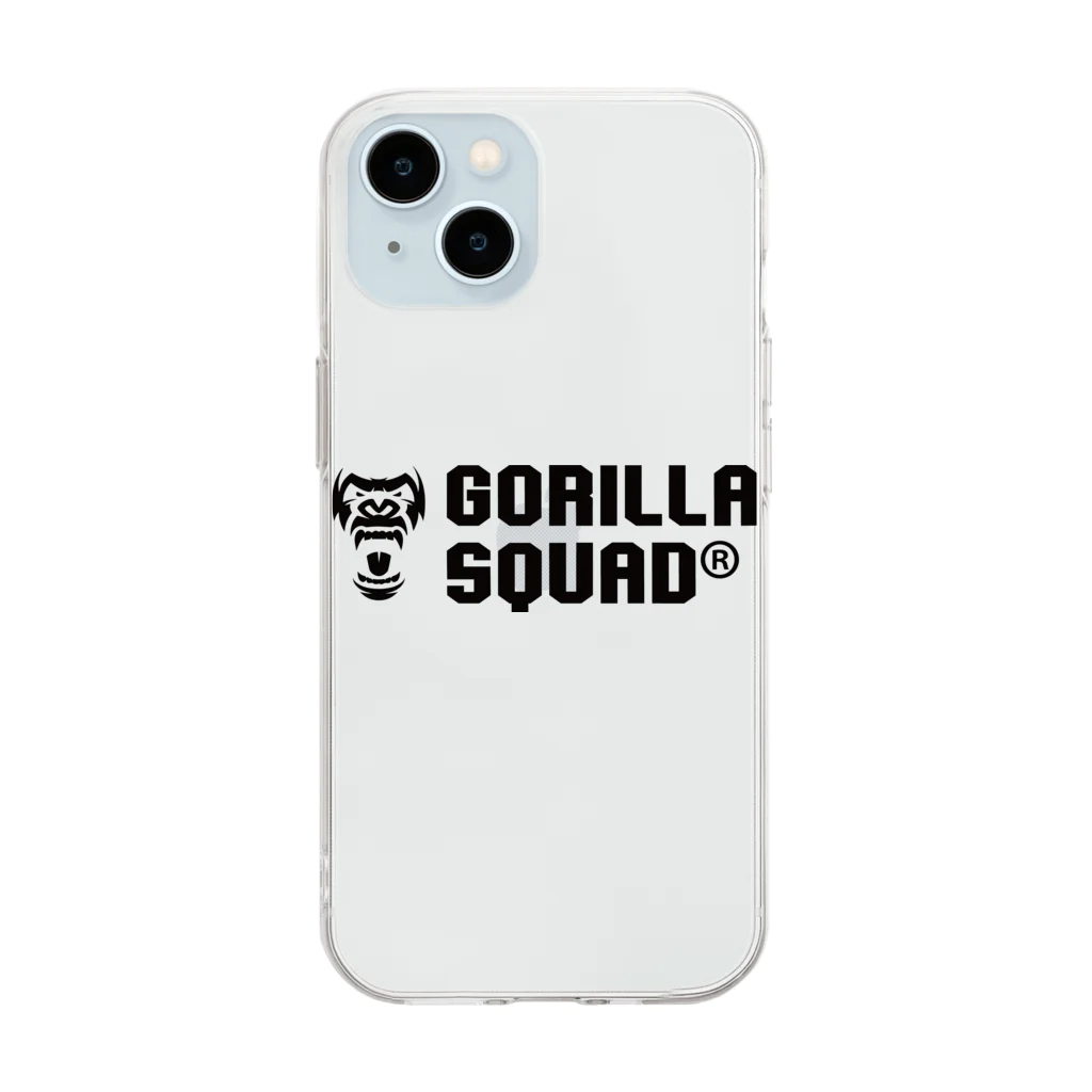 GORILLA SQUAD 公式ノベルティショップのGORILLA SQUAD ロゴ黒 투명 젤리케이스