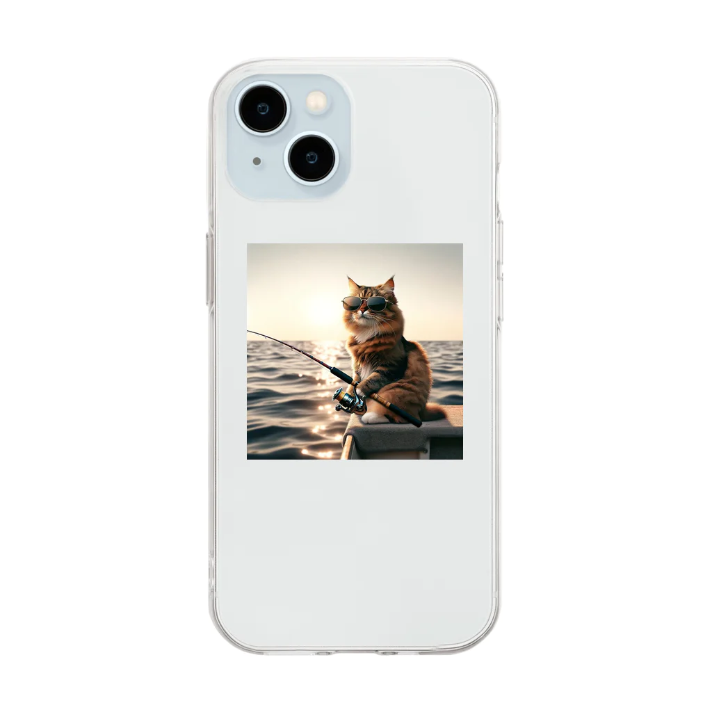 mitsuouの釣り猫 Soft Clear Smartphone Case