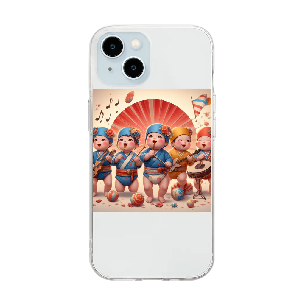 taka-kamikazeの赤ちゃん楽団 Soft Clear Smartphone Case