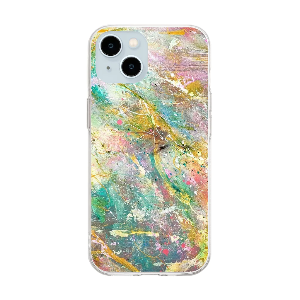 与一 （@yoichi.ArtRecord)のスマホケース『春眠』 Soft Clear Smartphone Case