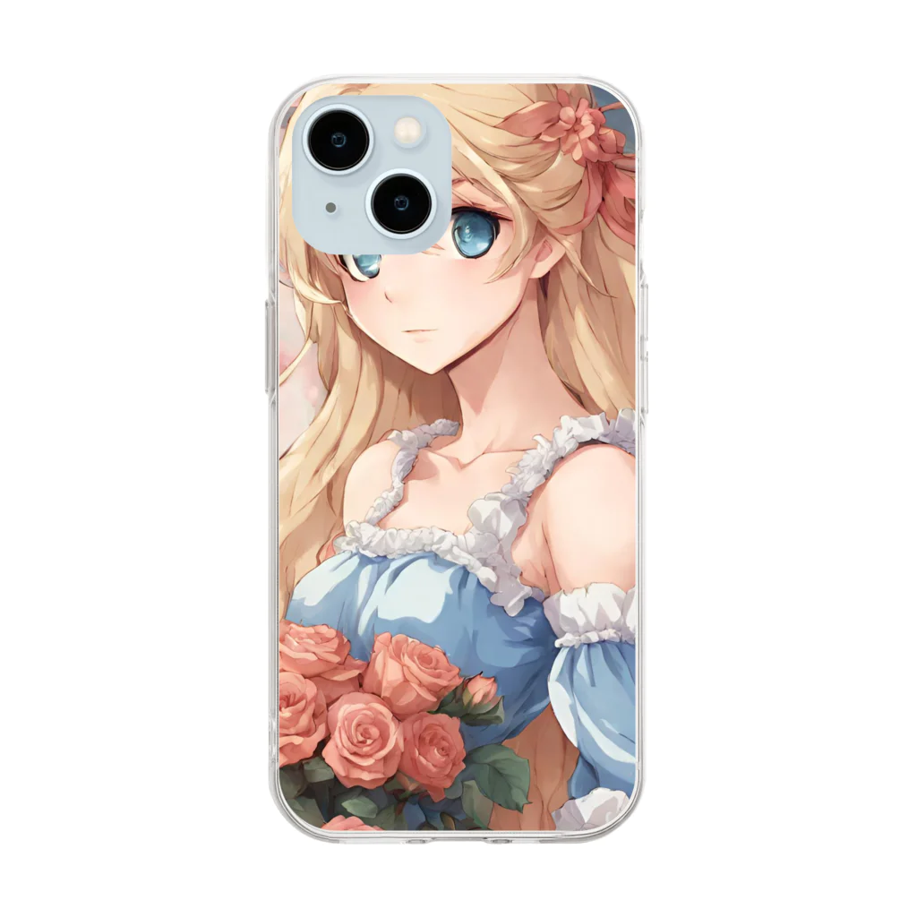 プリンゴブリンの花束バラ子さん Soft Clear Smartphone Case