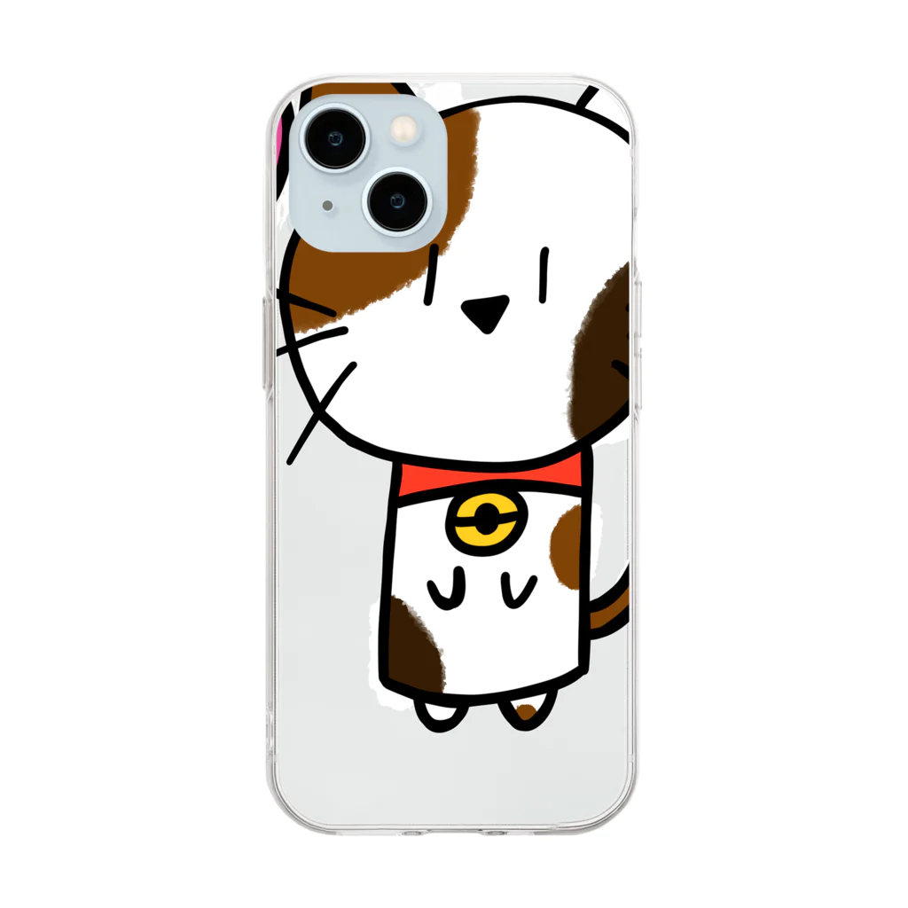 ねこ日和のねこ日和（ぶち猫） Soft Clear Smartphone Case