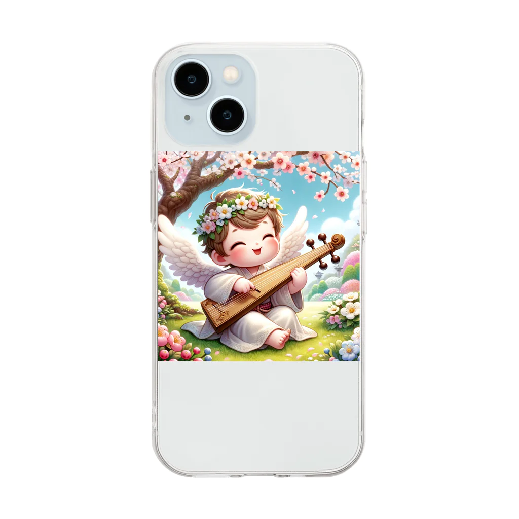 天使の館の琴を奏でる天使 Soft Clear Smartphone Case