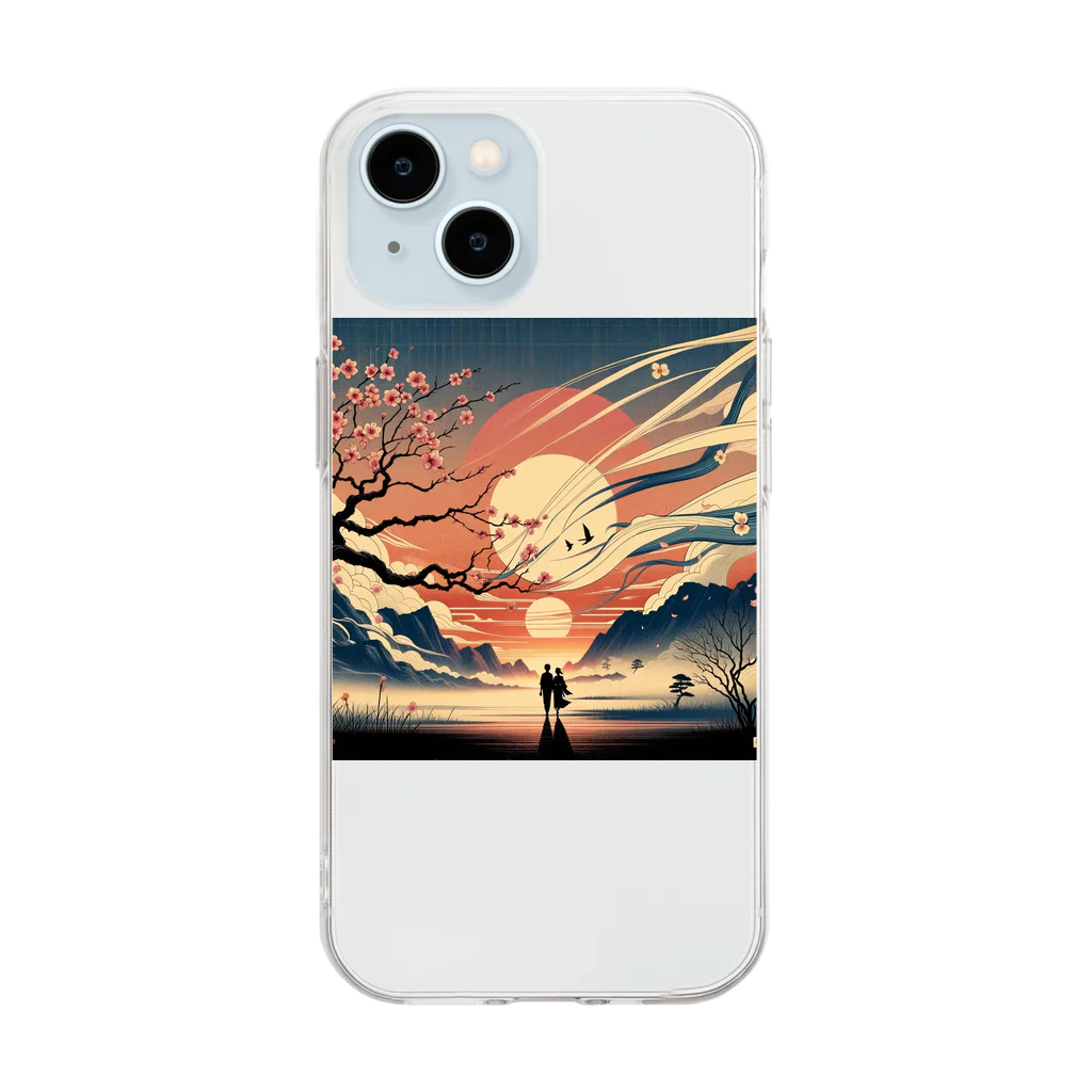 パウズ&プライズの瞬間彩絵 Soft Clear Smartphone Case