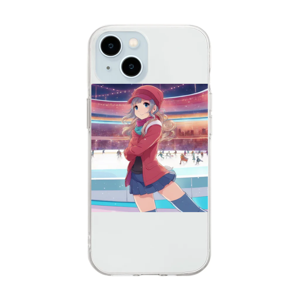 aoicanonのスケートをする女性 Soft Clear Smartphone Case