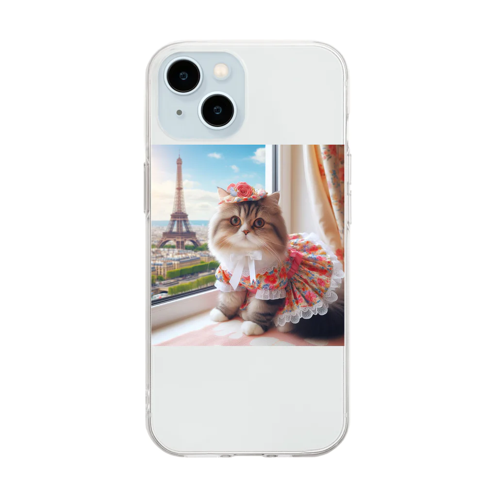 redpanda_pandaのおすまし猫ちゃん Soft Clear Smartphone Case