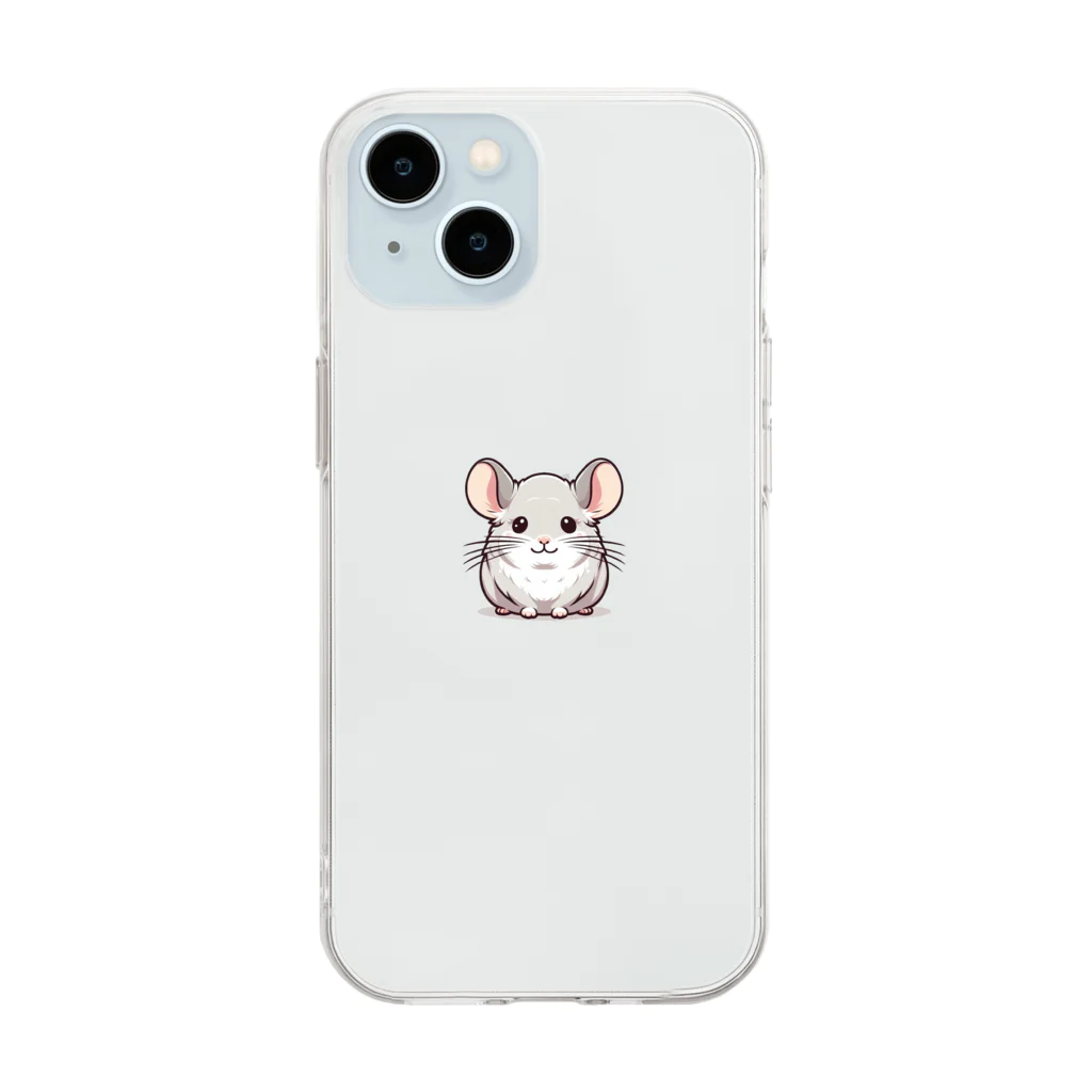 もふっとチンチラ🐭のチンチラ（シナモン） Soft Clear Smartphone Case