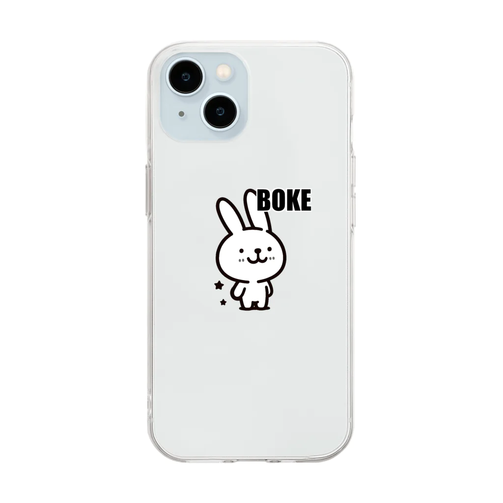 みっくすなっつのBOKEうさぎ Soft Clear Smartphone Case