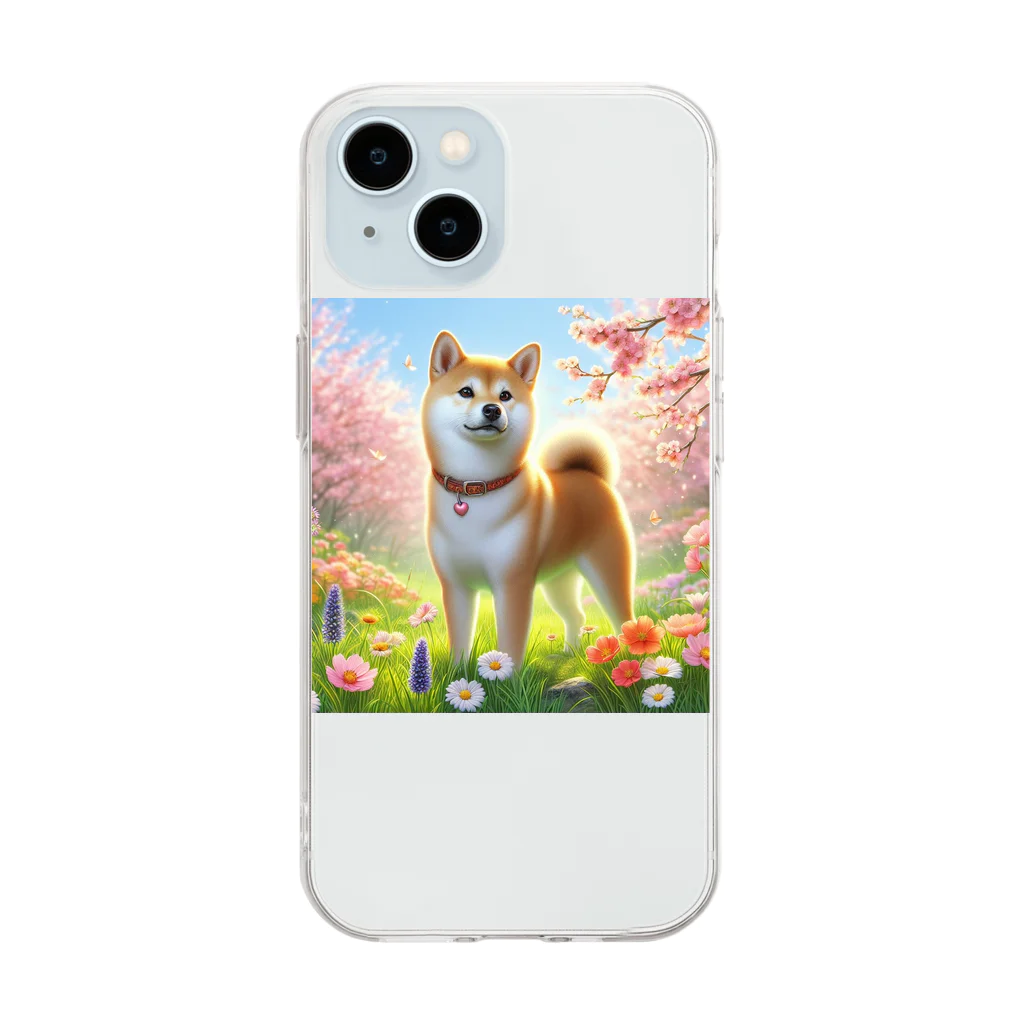 ANTARESの春の柴犬の冒険 Soft Clear Smartphone Case