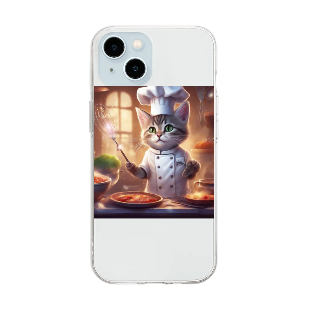 キャリーのcooking猫 Soft Clear Smartphone Case