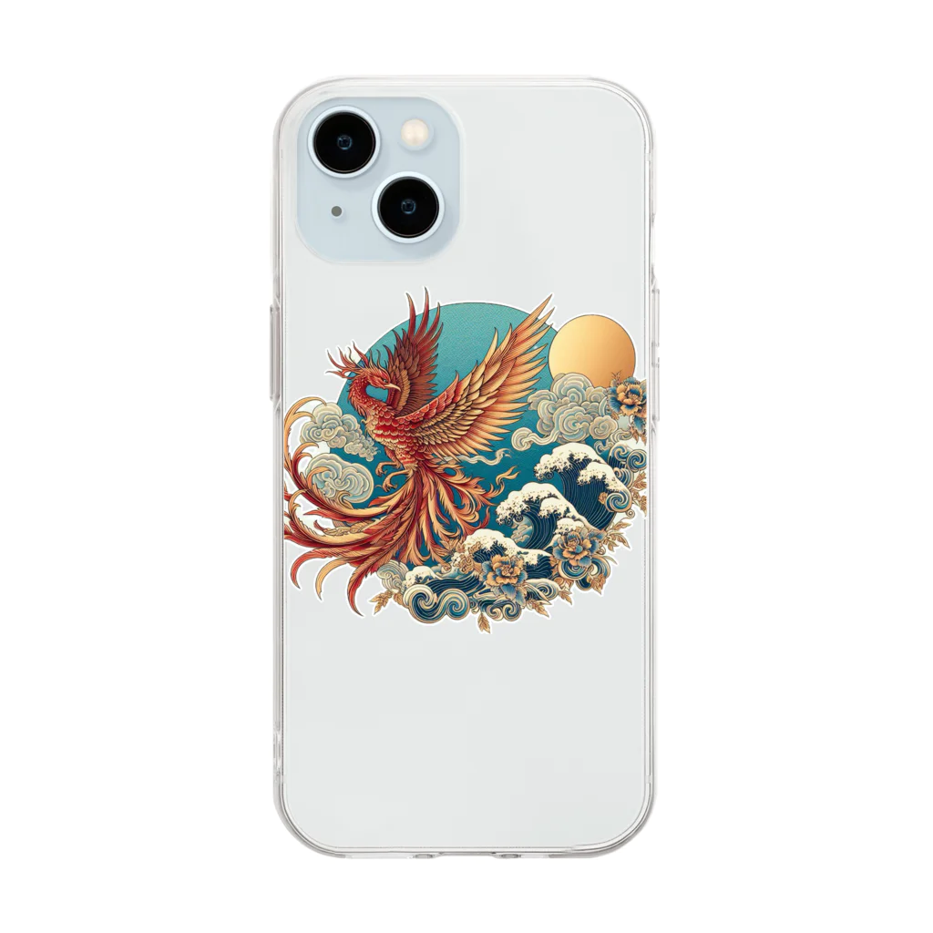 雲華堂の鳳凰 Soft Clear Smartphone Case