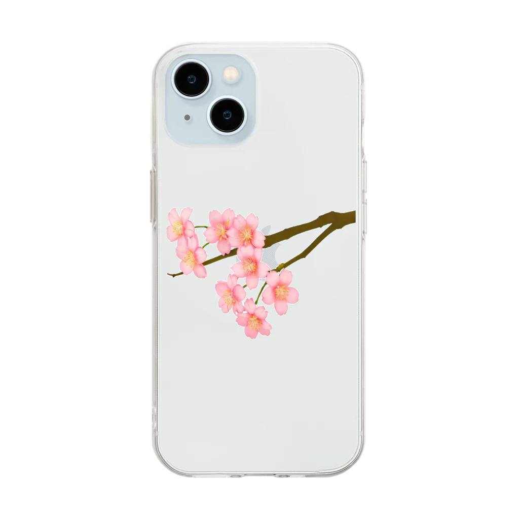 紅藤コミミズクの桜 Soft Clear Smartphone Case