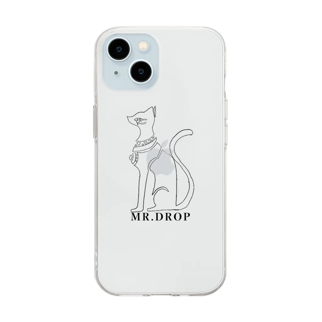 🐈‍⬛ MR.DROP🐈‍⬛ の古代エジプト猫の神様　バステト神 Soft Clear Smartphone Case