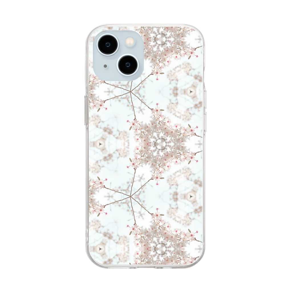 花と万華鏡の#01さくら Soft Clear Smartphone Case