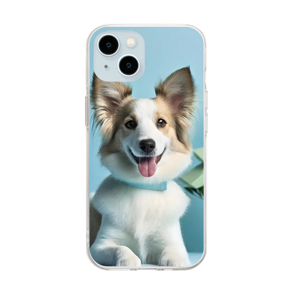 minatooのかわいくて元気な犬シリーズ Soft Clear Smartphone Case