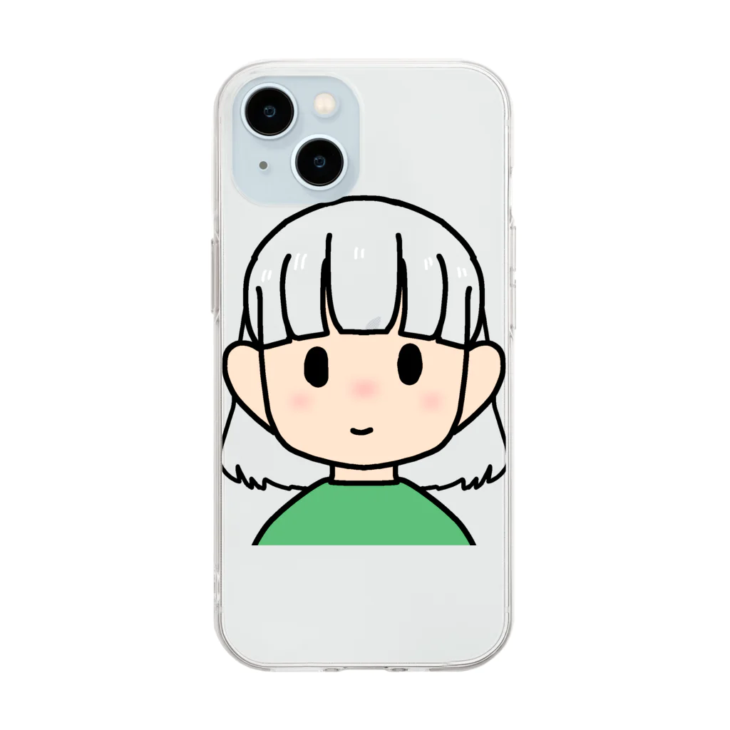 まめ大福の髪色自在な女の子（ボブ） Soft Clear Smartphone Case