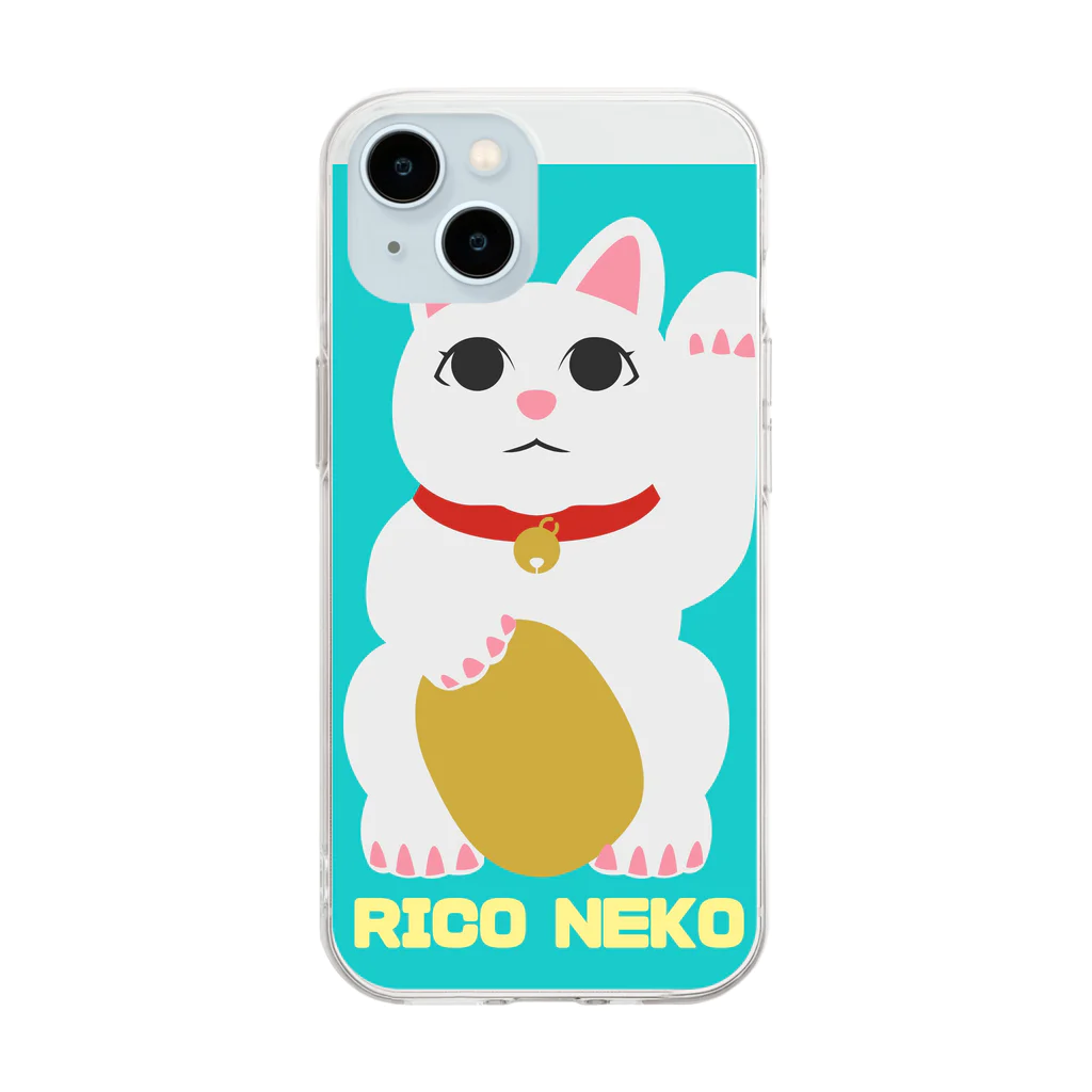 rico39rico39のオリジナルまねきねこキャラクターRICONEKOが登場！ ソフトクリアスマホケース