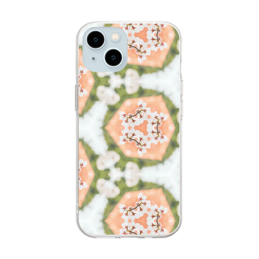 花と万華鏡の#02さくら Soft Clear Smartphone Case