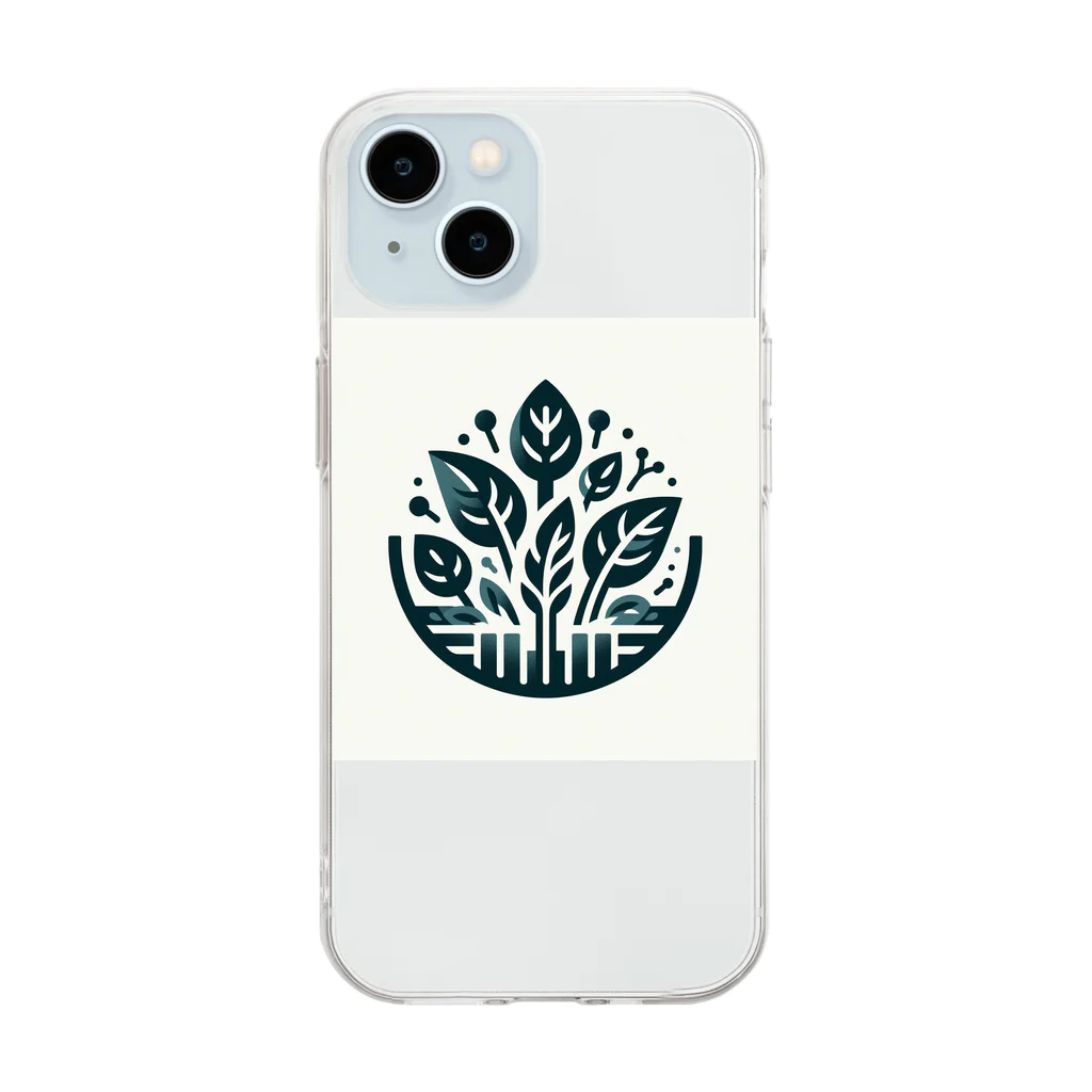 大地の宝物のほうれん草、緑、持続可能 Soft Clear Smartphone Case