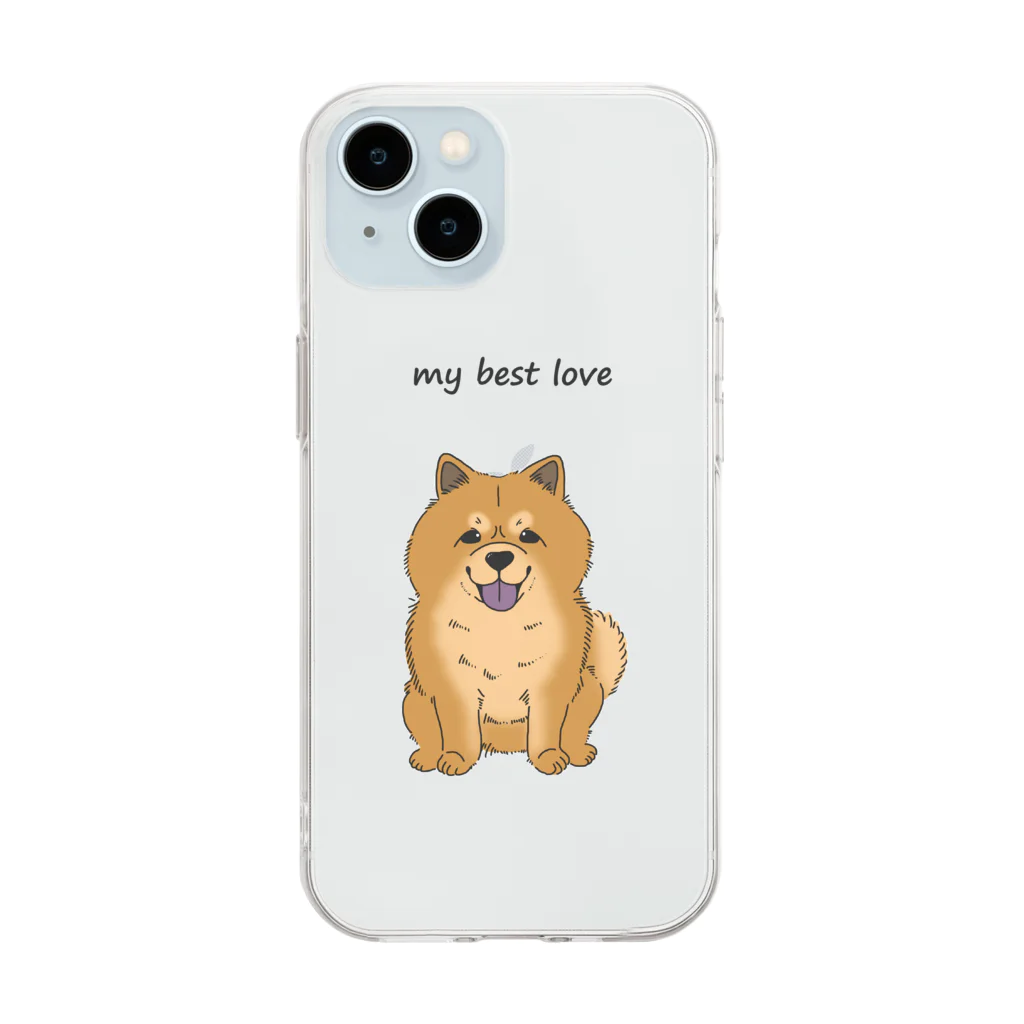 わんライフガーデンのOh my dog！チャウチャウ(レッド) Soft Clear Smartphone Case