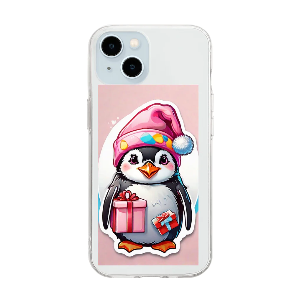 dorakiti0712のペンギンの子（ペン子） Soft Clear Smartphone Case