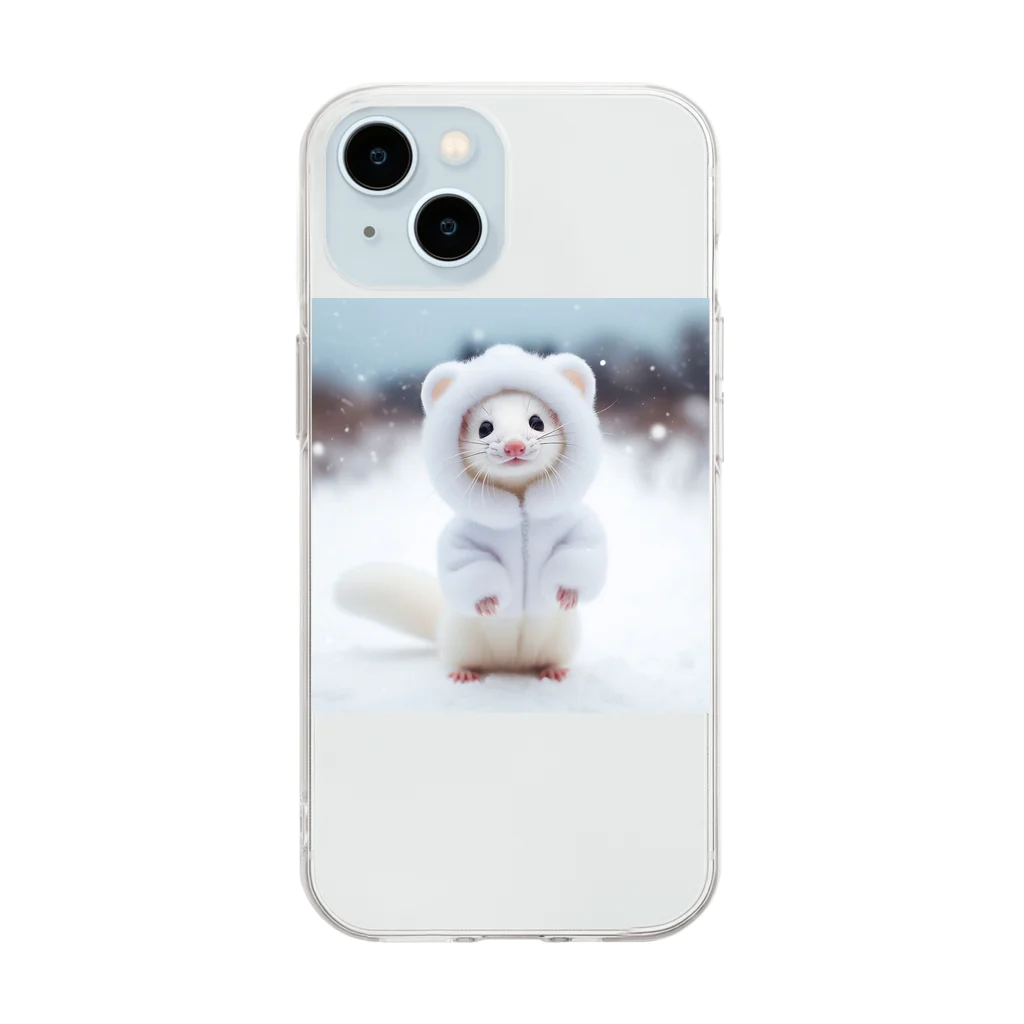 HaIMaRuKoのイタチ　イん　いたち（背景ありVer） Soft Clear Smartphone Case