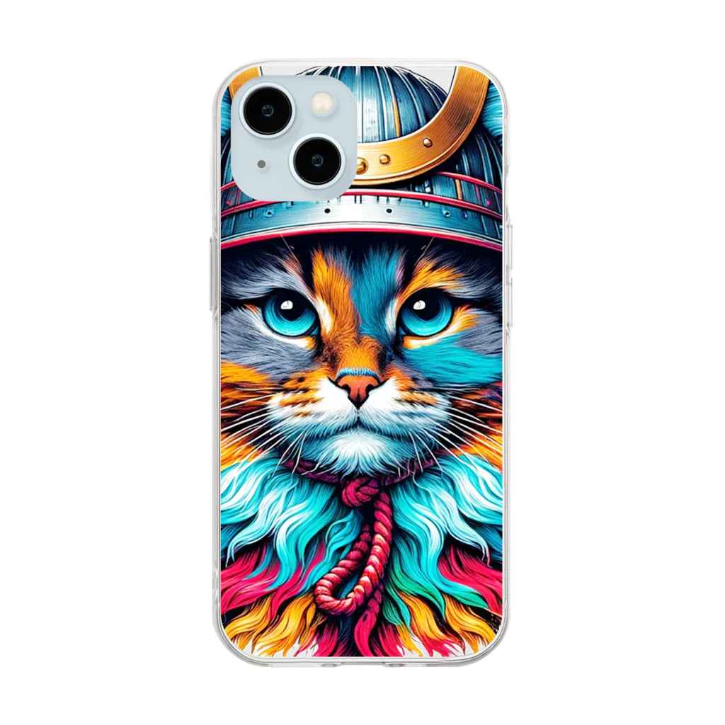 猫武者(NekoMusya)の猫武者 参上！ Soft Clear Smartphone Case